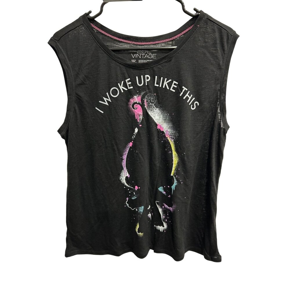 I Woke Up Like This LOL Vintage NWT  Black Graphic Tank Top Sz XL